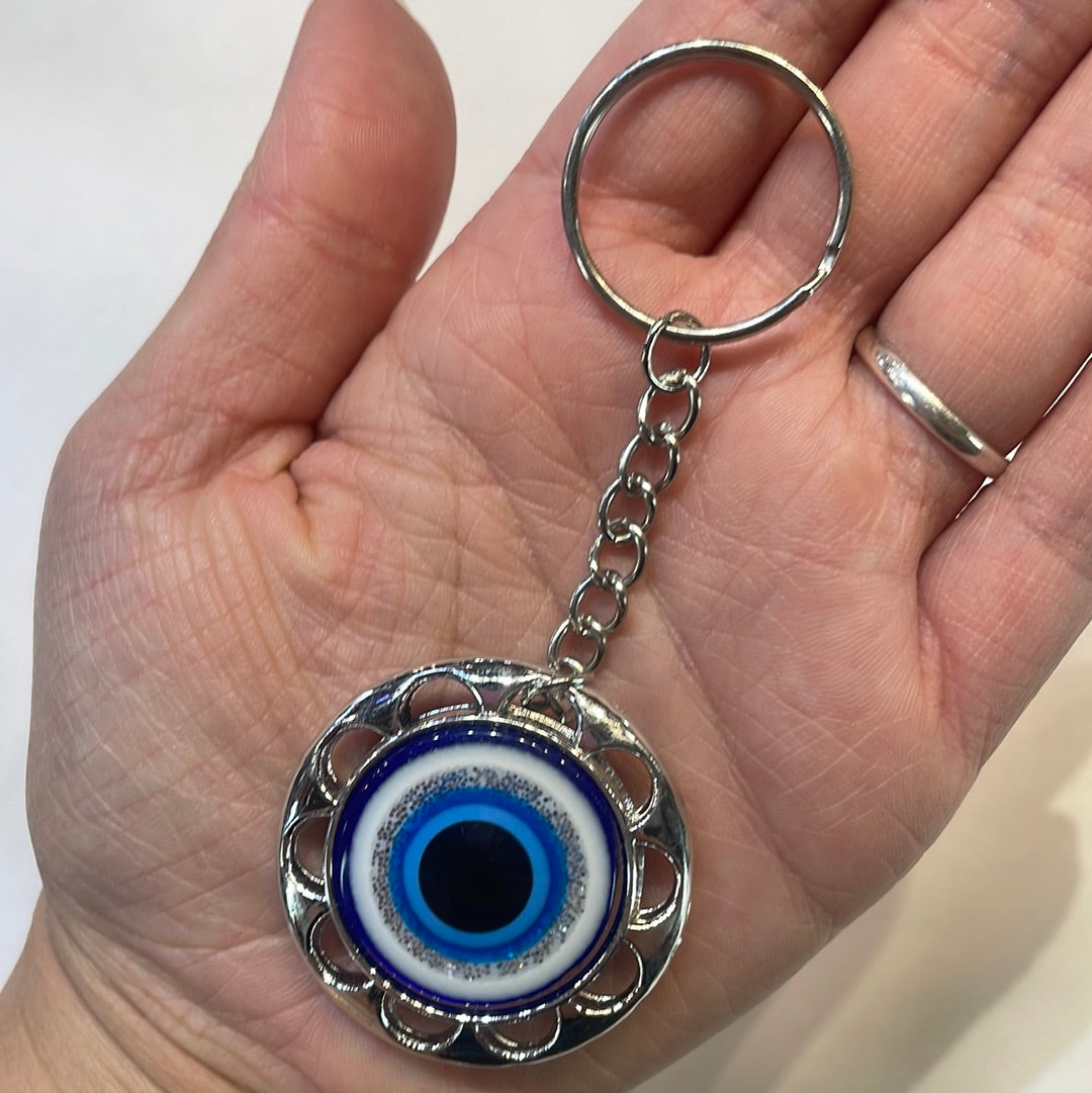 Round evil eye keychain - Rivendell Shop