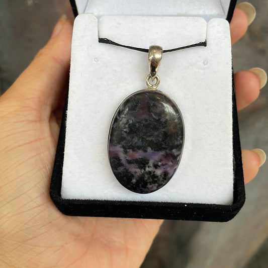 Charoite sterling silver pendant - Rivendell Shop