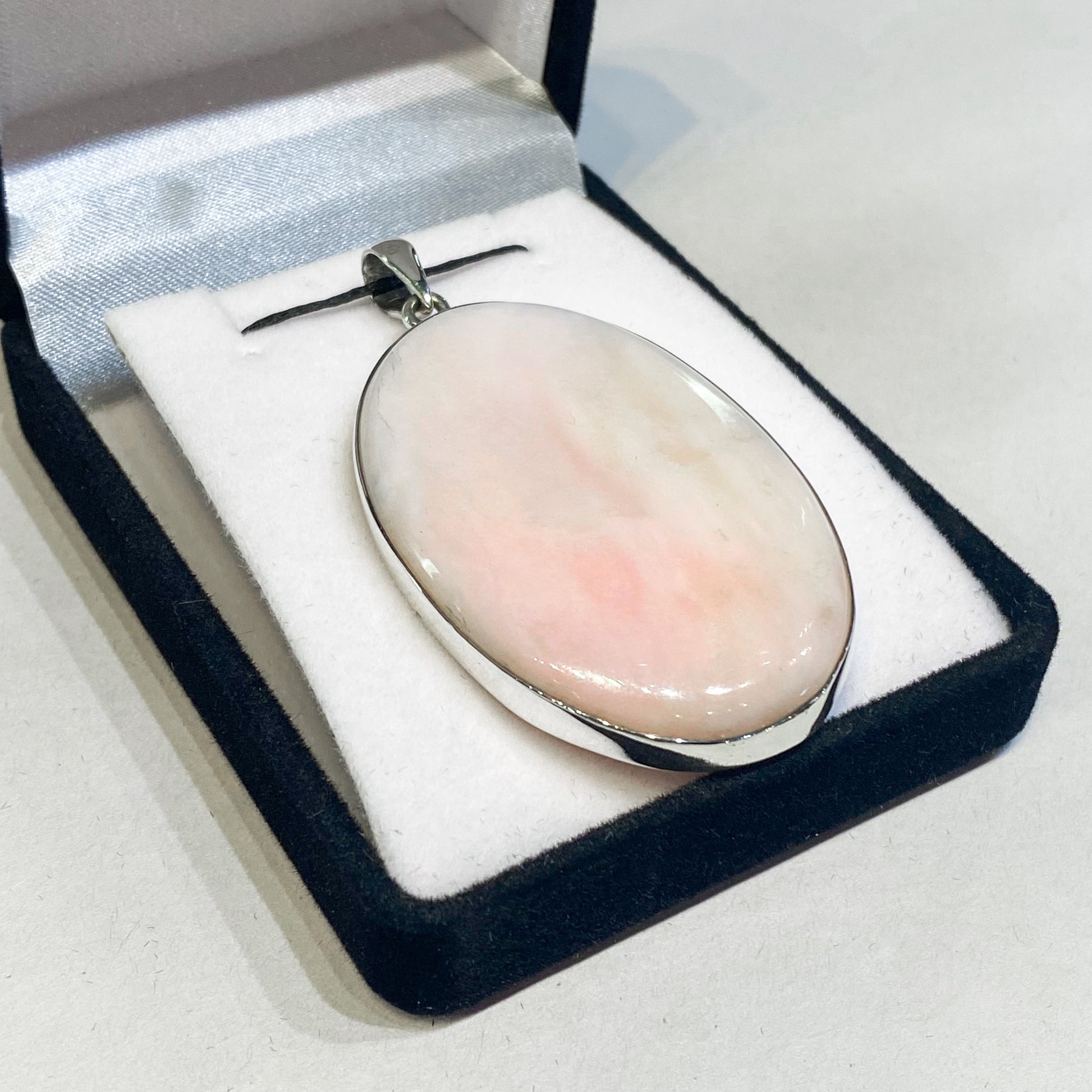 Andean Pink Opal Sterling Silver Pendant - Rivendell Shop