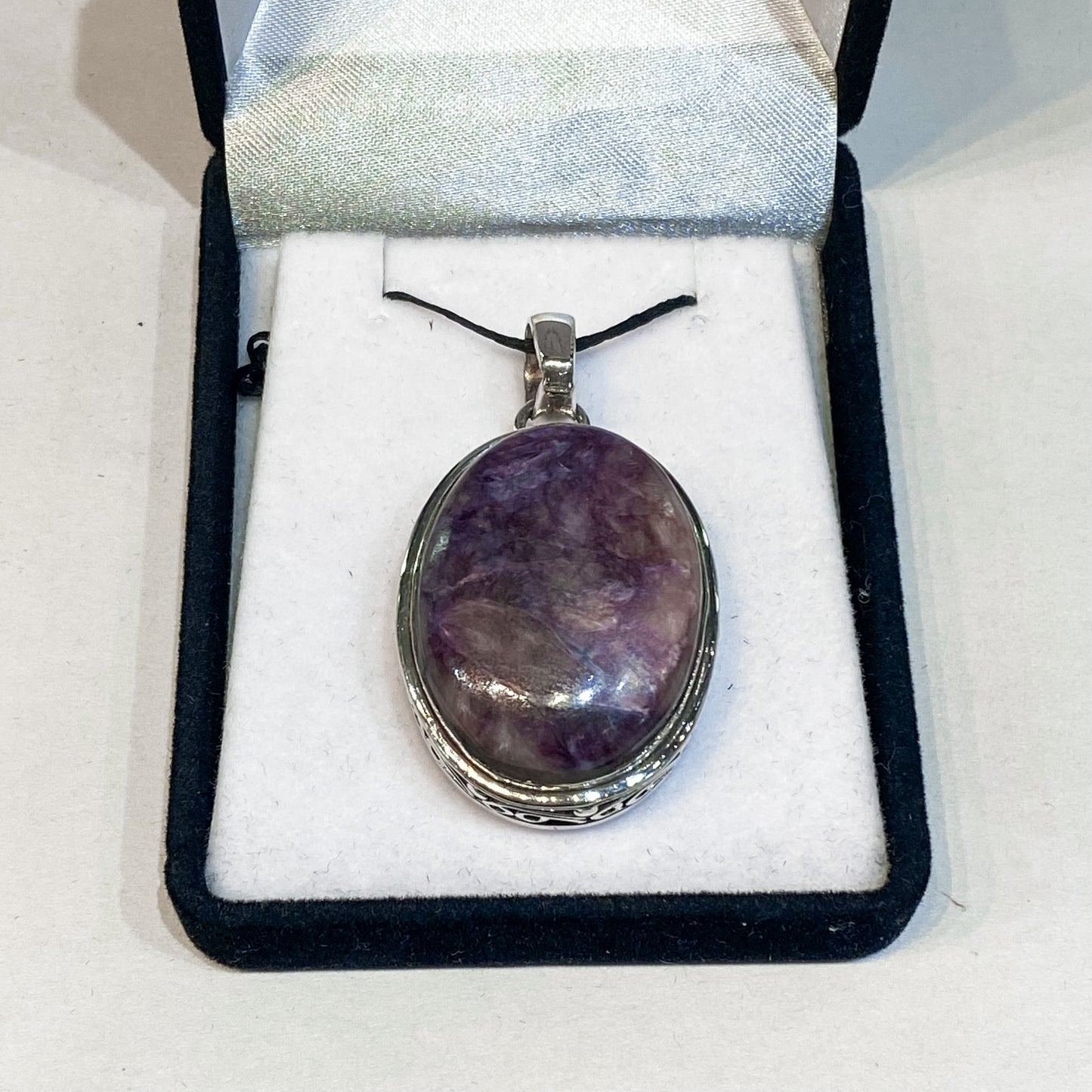 Charoite Sterling Silver Pendant - Rivendell Shop