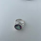 Mystic Topaz Large Round Sterling Silver ring - Rivendell Shop