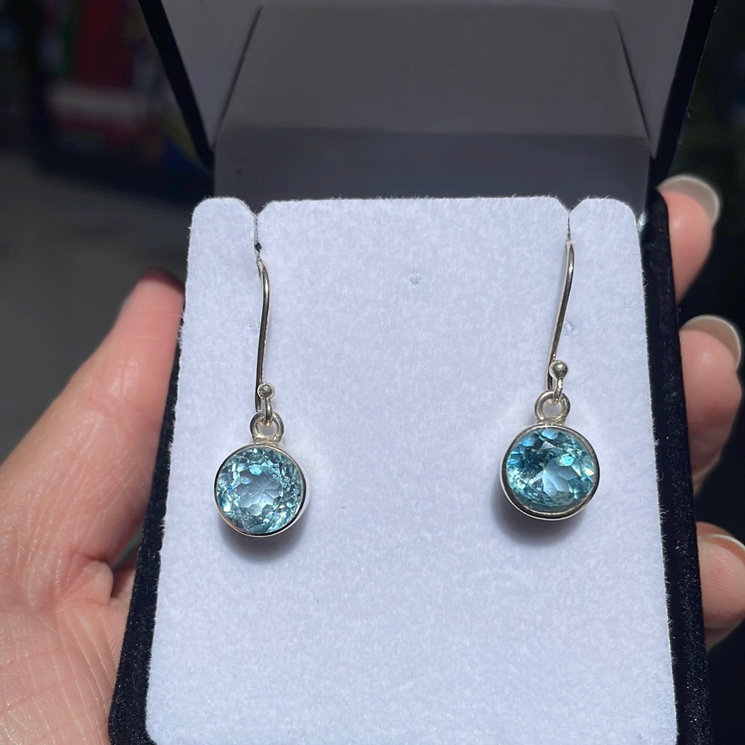 Blue topaz sterling silver earrings - Rivendell Shop