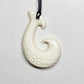 Handcarved Bone Fish Hook Pendant - Hei Matau - Rivendell Shop
