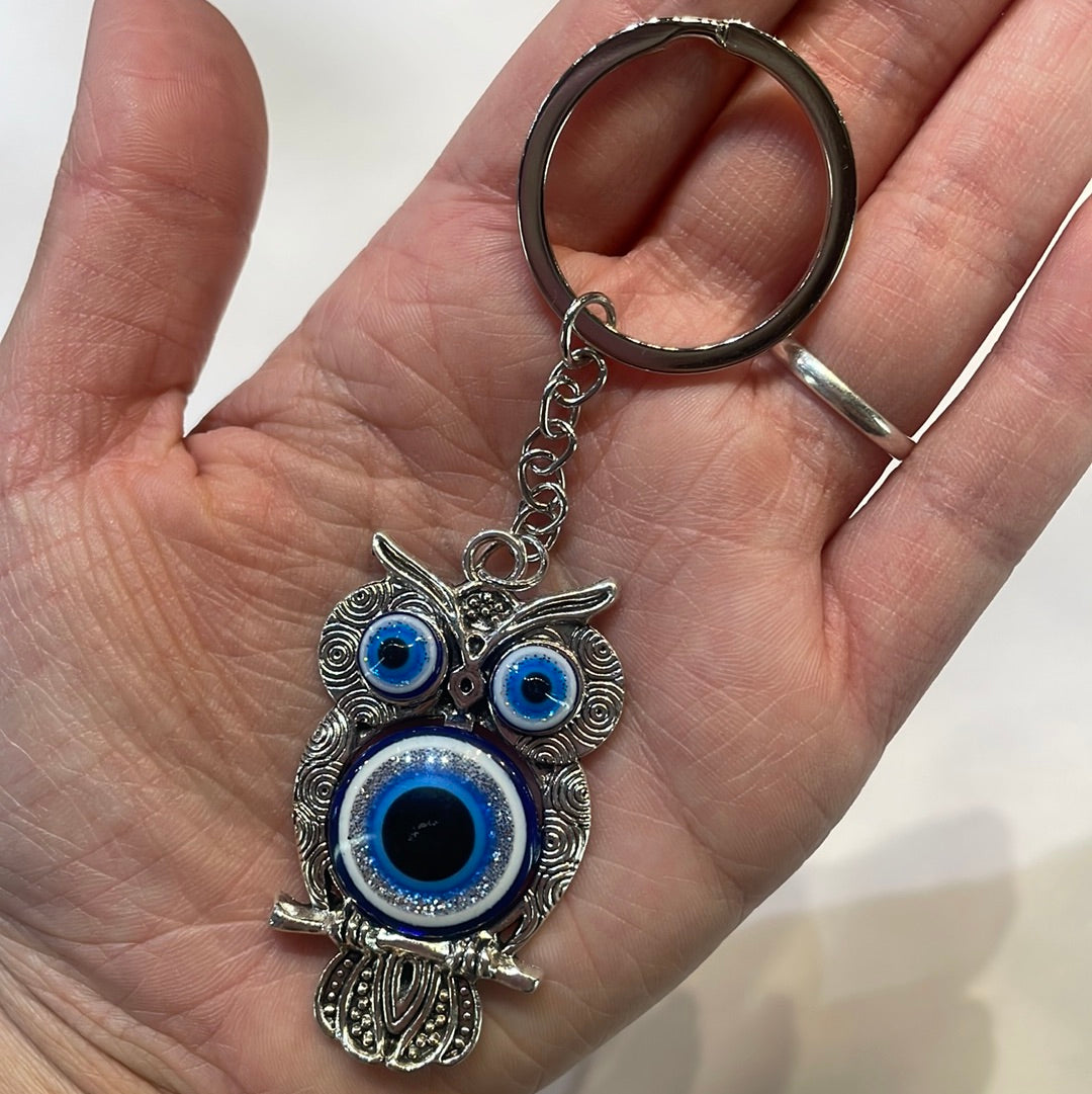Owl evil eye keychain - Rivendell Shop
