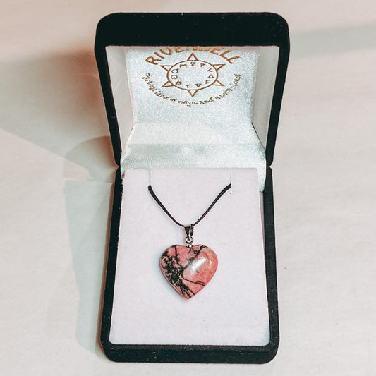 Rhodonite Heart Pendant - Rivendell Shop