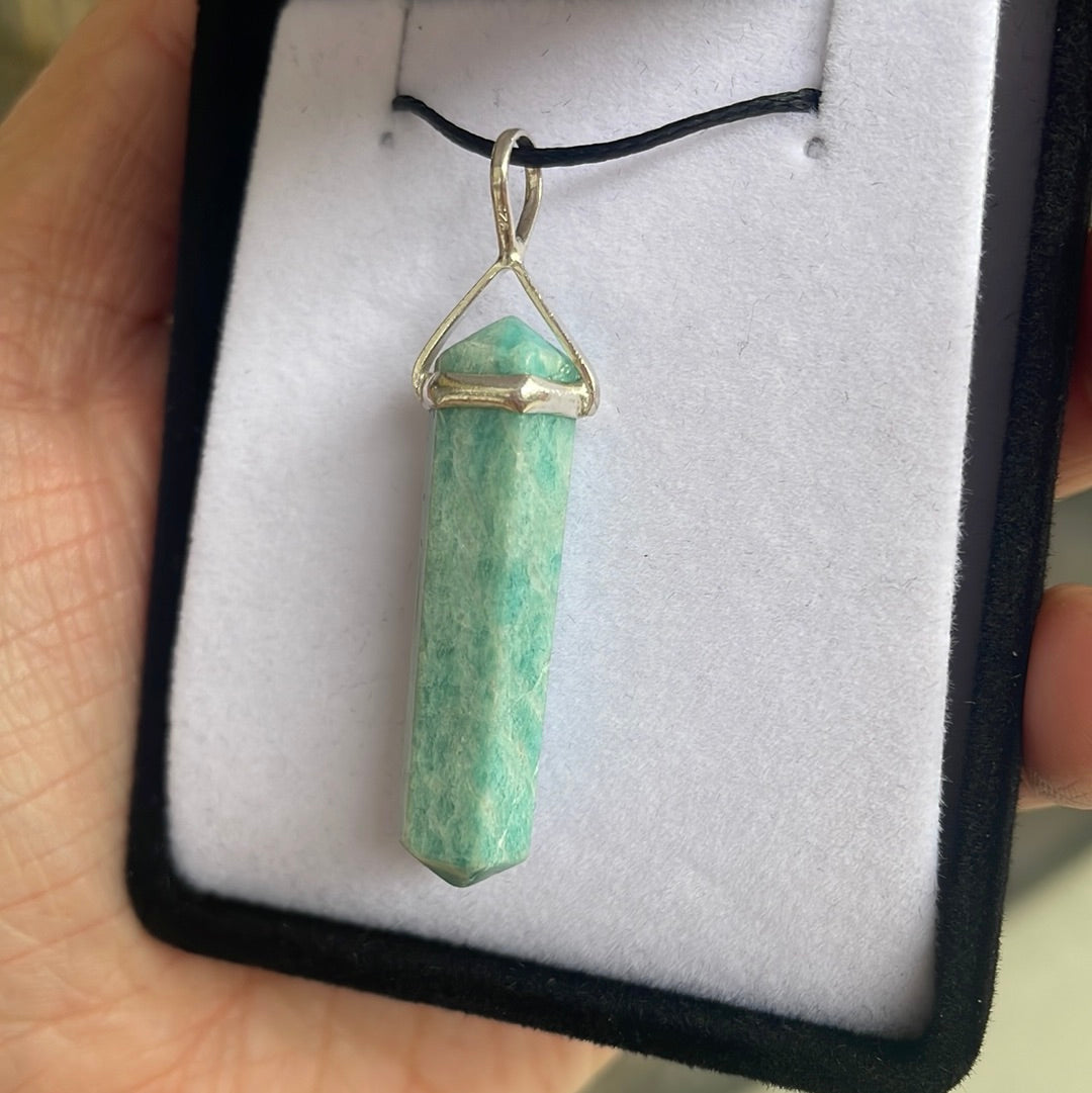 Amazonite silver point pendant - Rivendell Shop