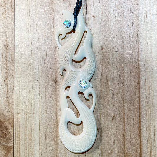 Handcarved Bone Pendant Large - 14cm - Rivendell Shop