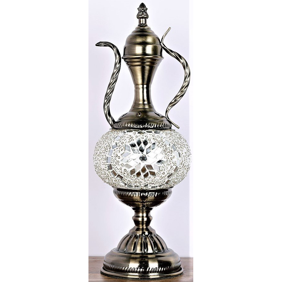 Silver Teapot Turkish Mosaic Lamp - Rivendell Shop