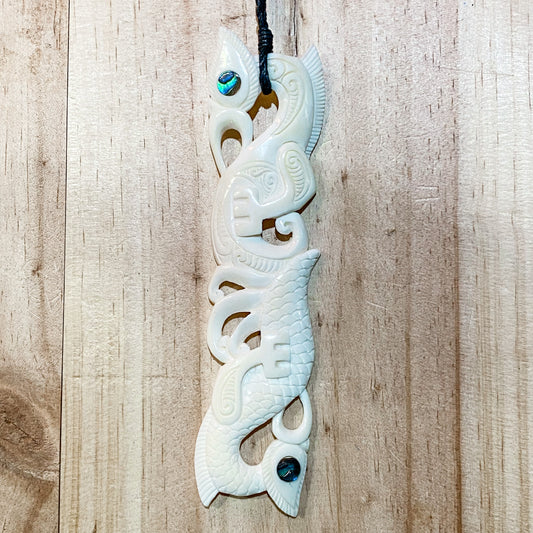 Handcarved Bone Pendant Large - 15cm - Rivendell Shop