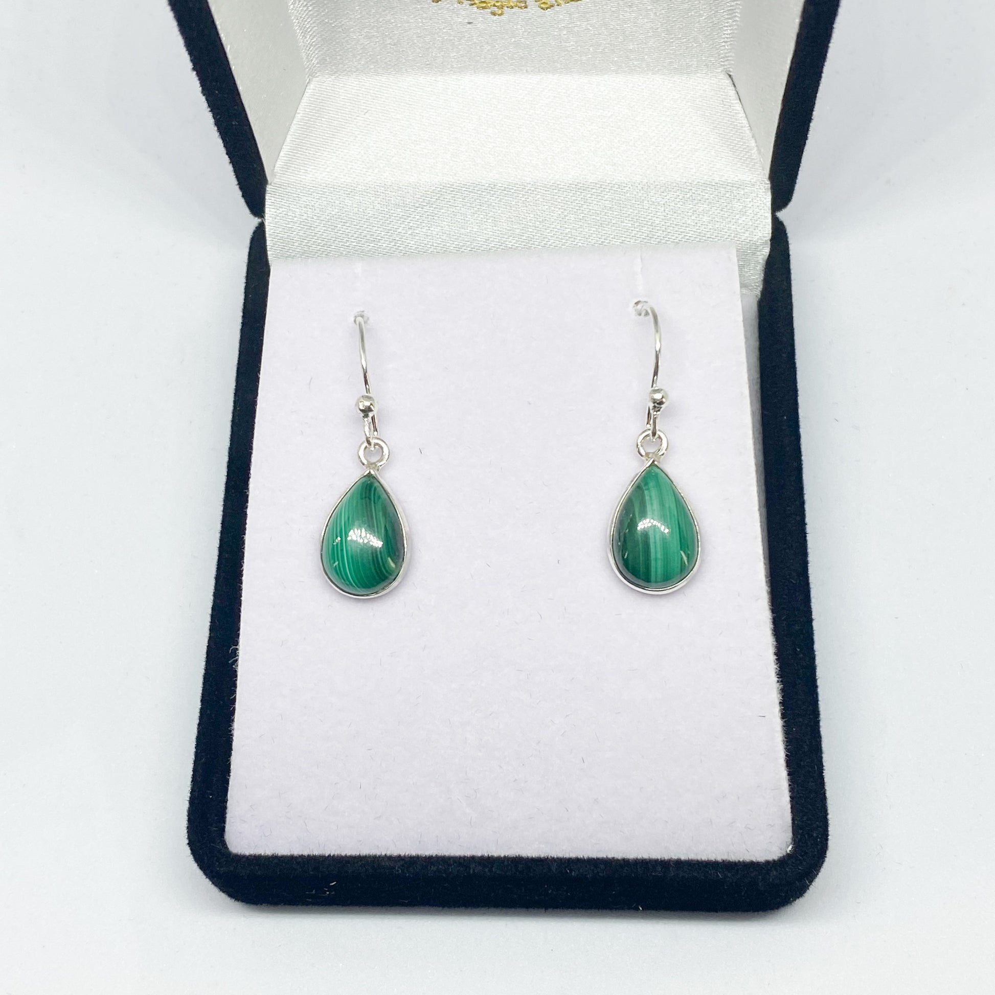 Malachite Drop Earrings - Teardrop - Rivendell Shop