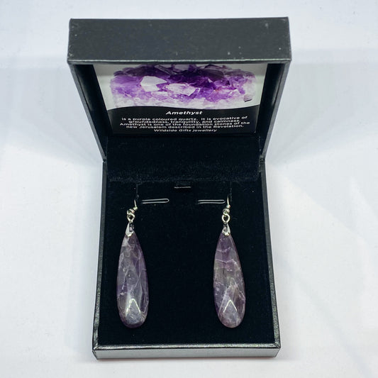 Amethyst Long Drop Earrings - Rivendell Shop