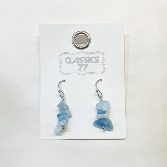 Dainty Aquamarine Chip Earrings - Rivendell Shop