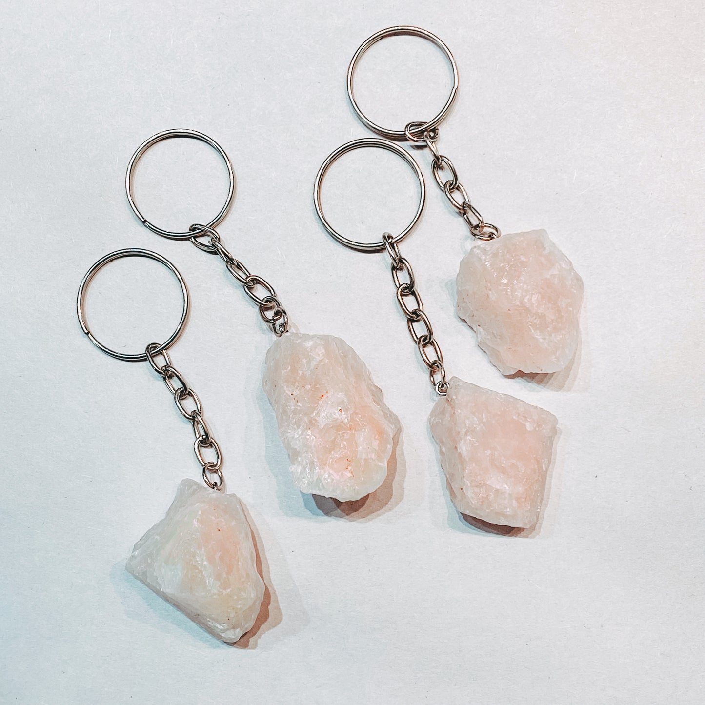 Raw Rose Quartz Key Ring - Assorted - Rivendell Shop