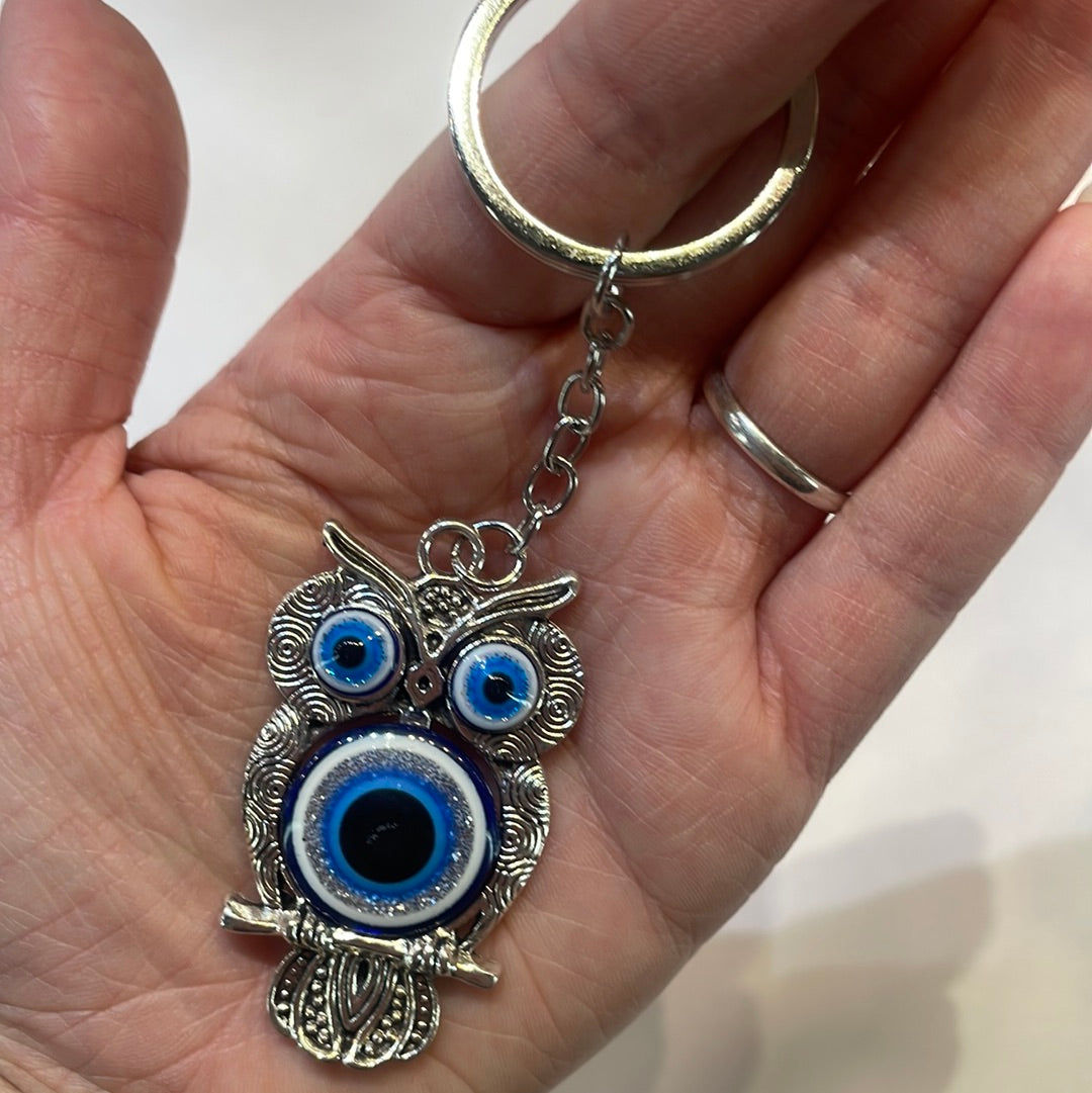 Owl evil eye keychain - Rivendell Shop