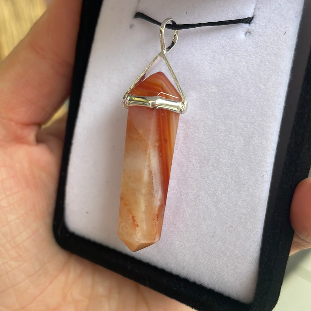 Carnelian silver point pendant - Rivendell Shop