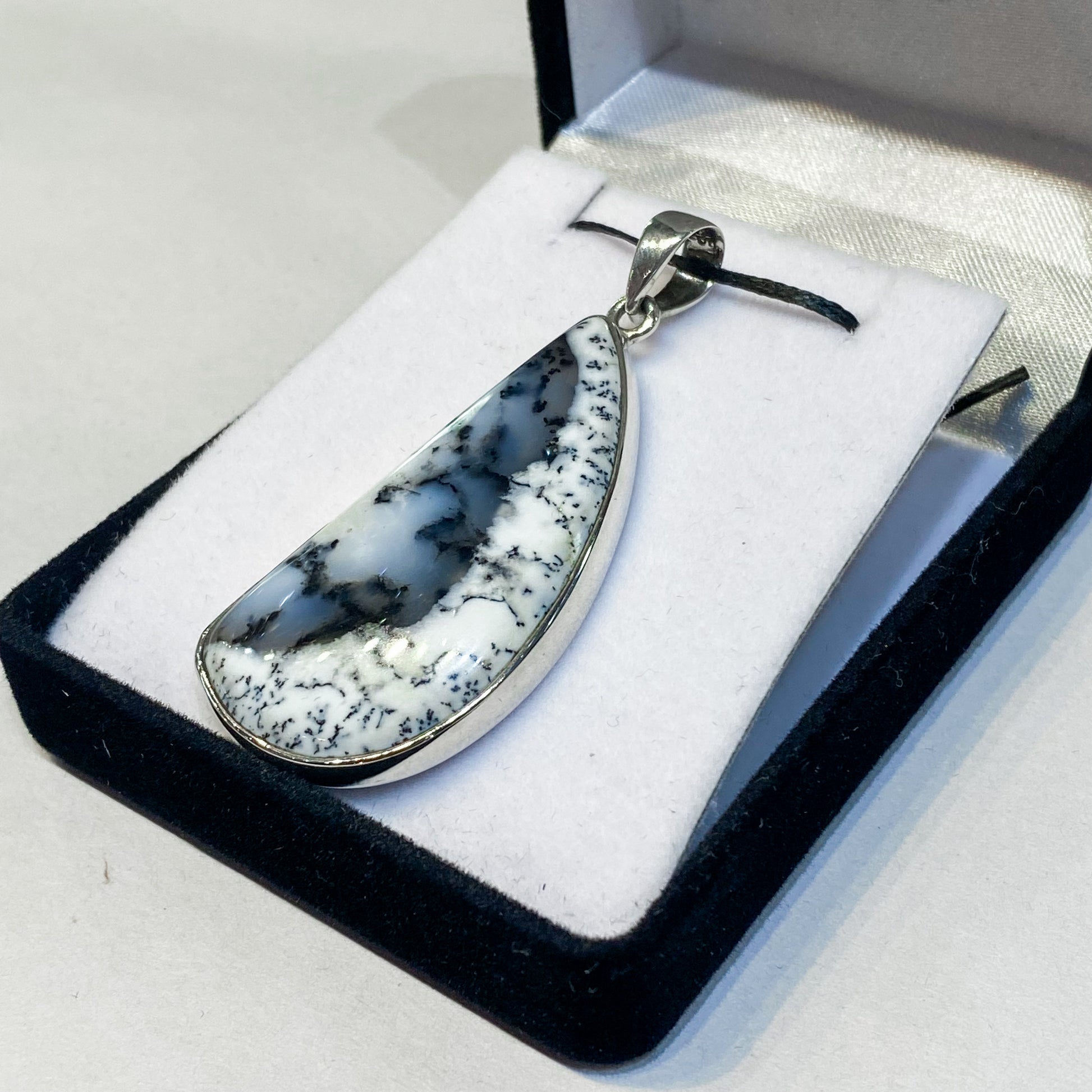 Dendritic Agate Sterling Silver Pendant - Rivendell Shop