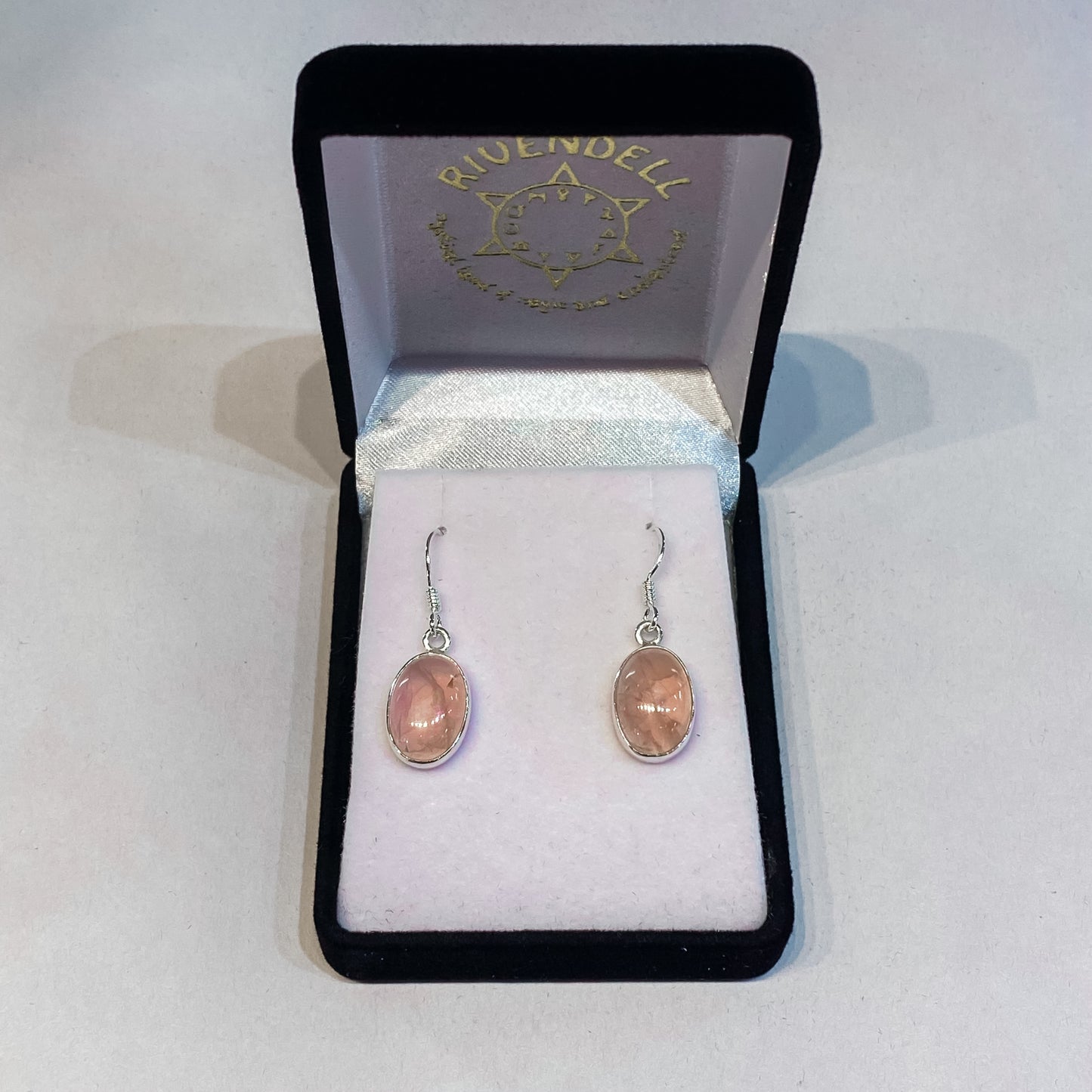 Rose Quartz Earrings - Oval - Rivendell Shop