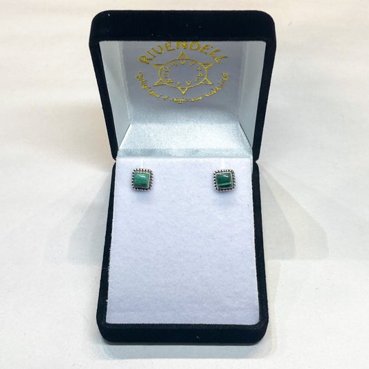 Malachite Studs - Rivendell Shop