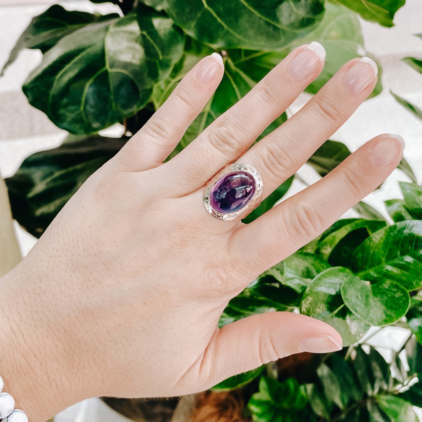 Amethyst Ring - Large Round - Rivendell Shop