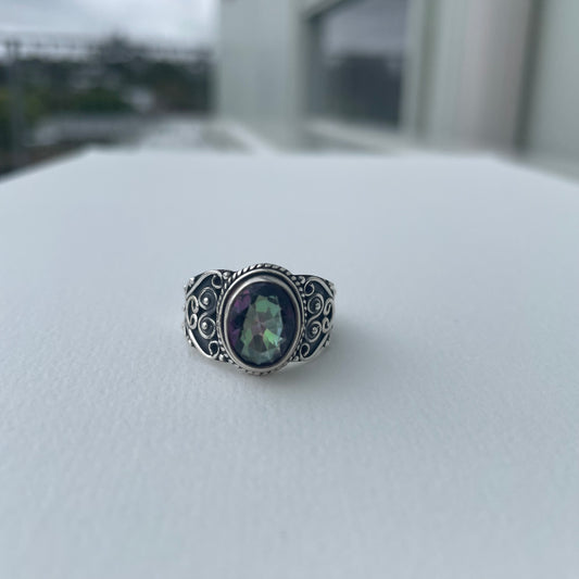 Mystic Topaz Sterling Silver ring - Rivendell Shop