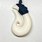 Handcarved Traditionally Bound Fish Hook Bone Carving Pendant - Hei Matau - Rivendell Shop