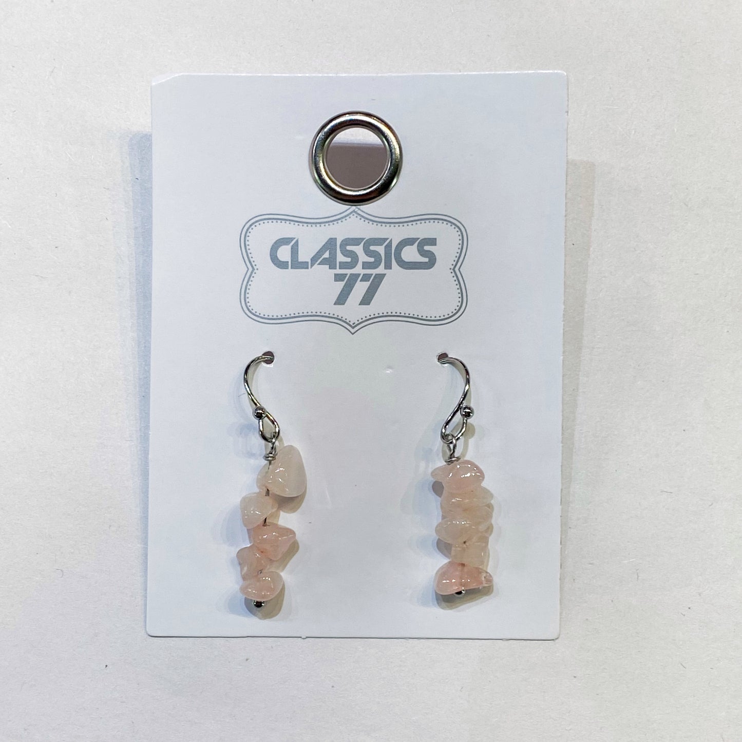 Dainty Rose Quartz Chip Earrings - Rivendell Shop