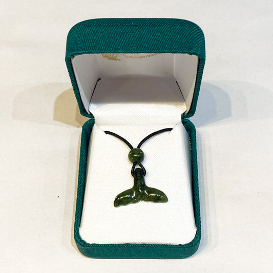 Greenstone Whale Tail Pendant - 14x20mm - Rivendell Shop