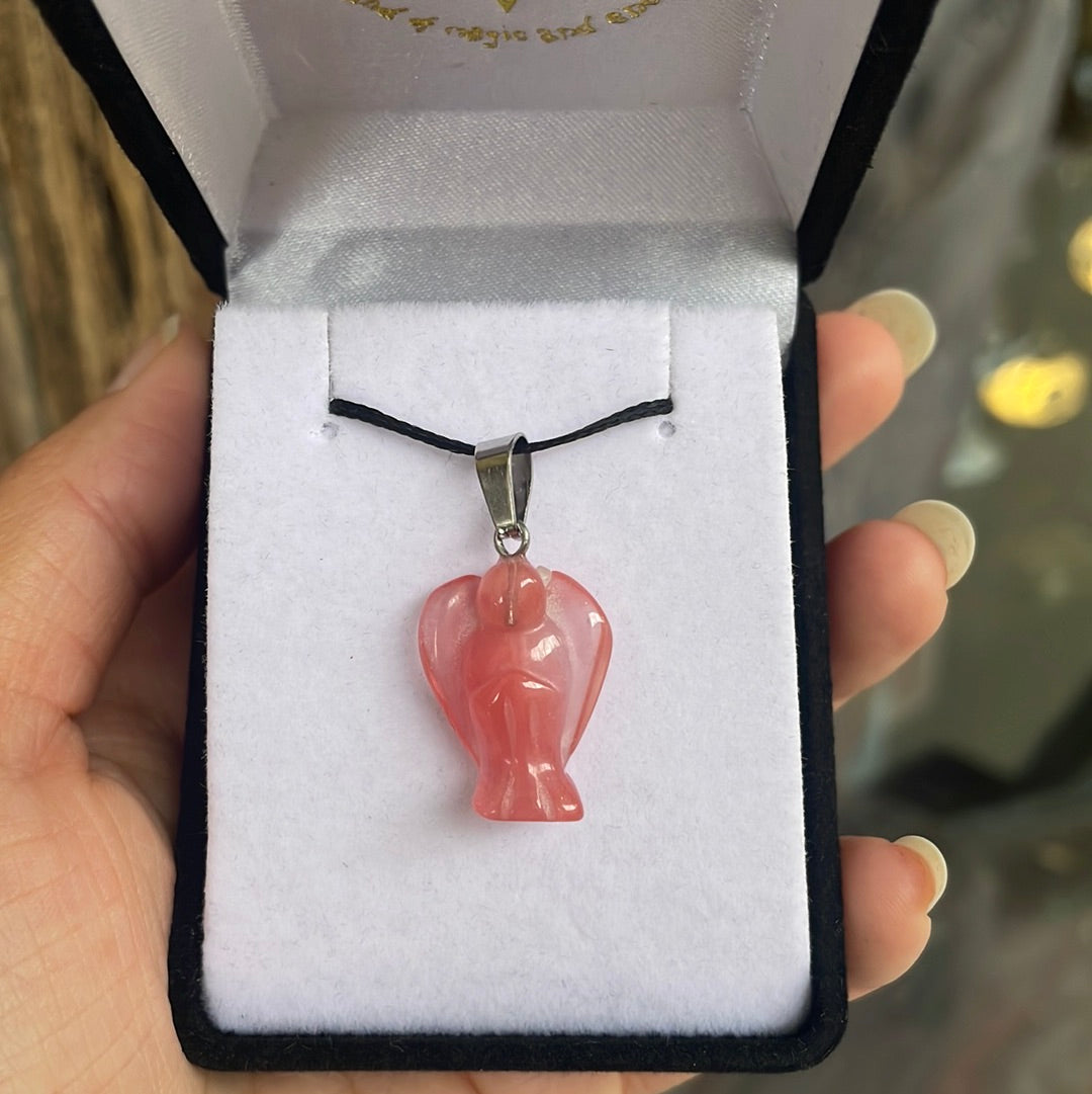 Cherry quartz angel pendant - Rivendell Shop