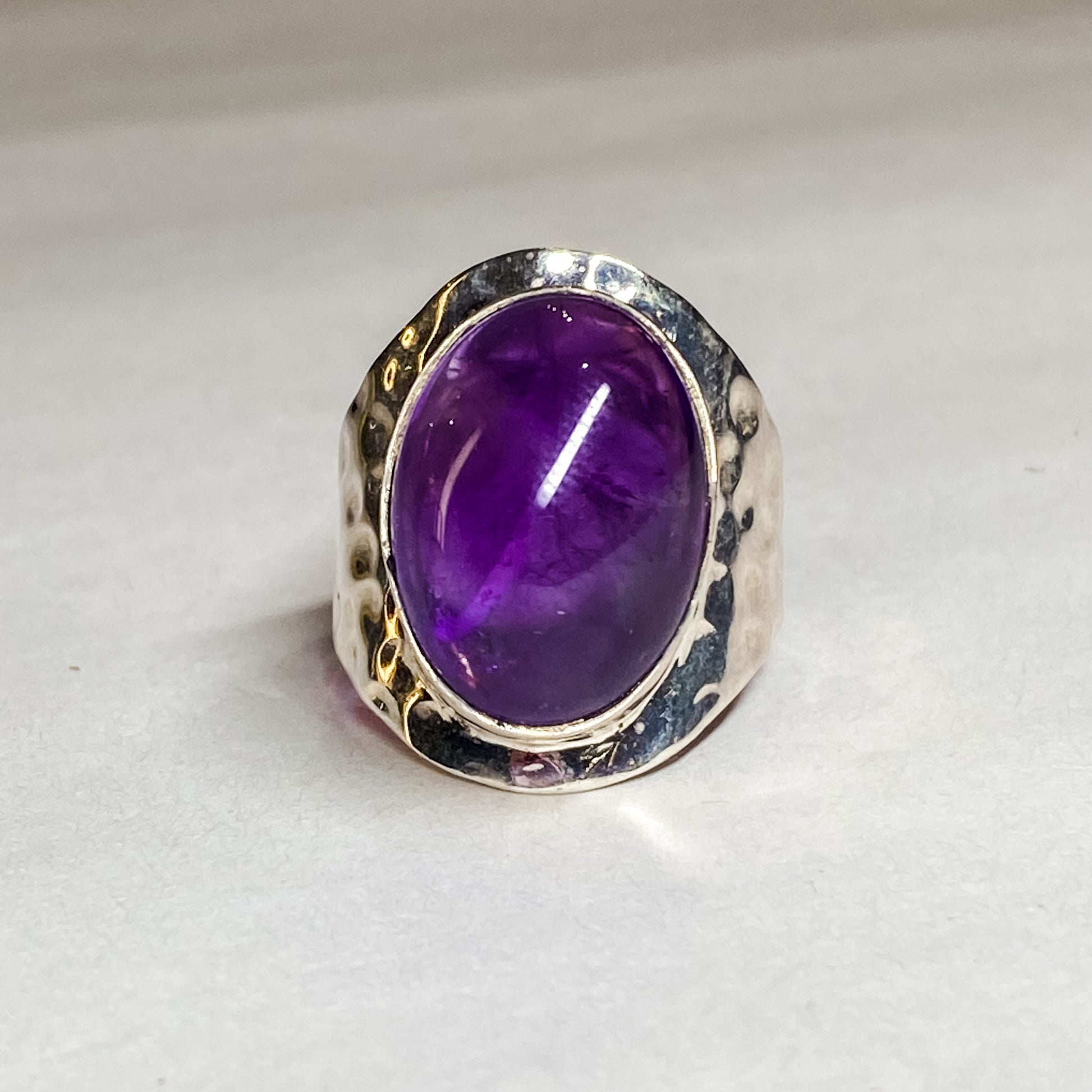 Amethyst Ring - Large Round - Rivendell Shop