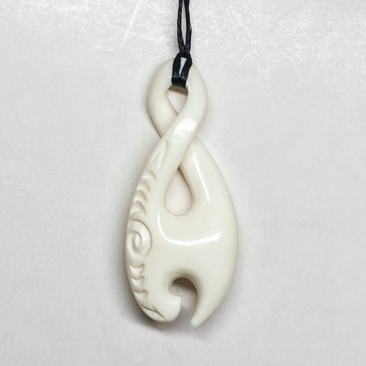 Handcarved Twist Bone Carving Pendant - Pikorua - Rivendell Shop