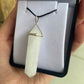 Snow quartz silver point pendant - Rivendell Shop