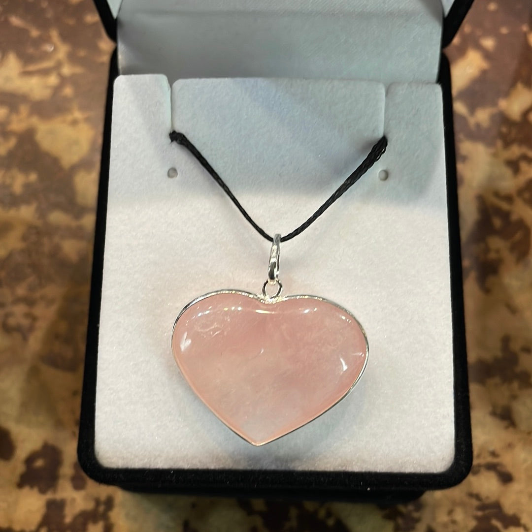 Crystal heart silver pendants - Rivendell Shop