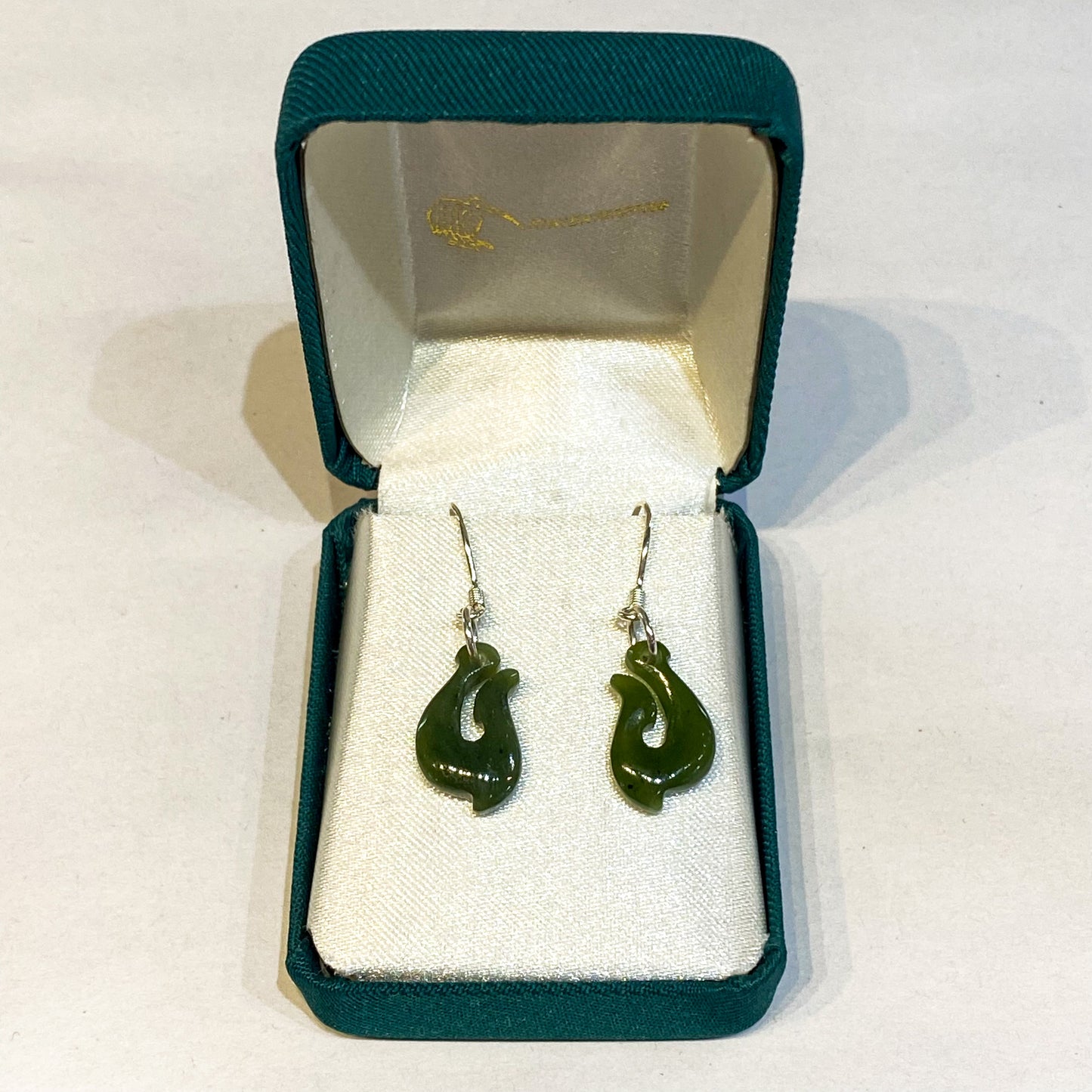 Fish Hook Greenstone Earrings - Rivendell Shop