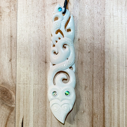 Handcarved Bone Pendant Large - 16cm - Rivendell Shop