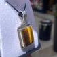 Tiger’s eye sterling silver square pendant - Rivendell Shop