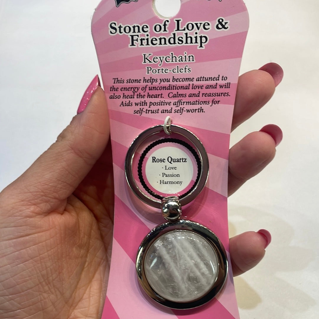 Rose quartz keychain - Rivendell Shop