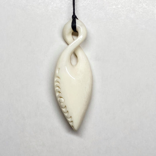 Handcarved Twist Bone Carving Pendant - Pikorua - Rivendell Shop