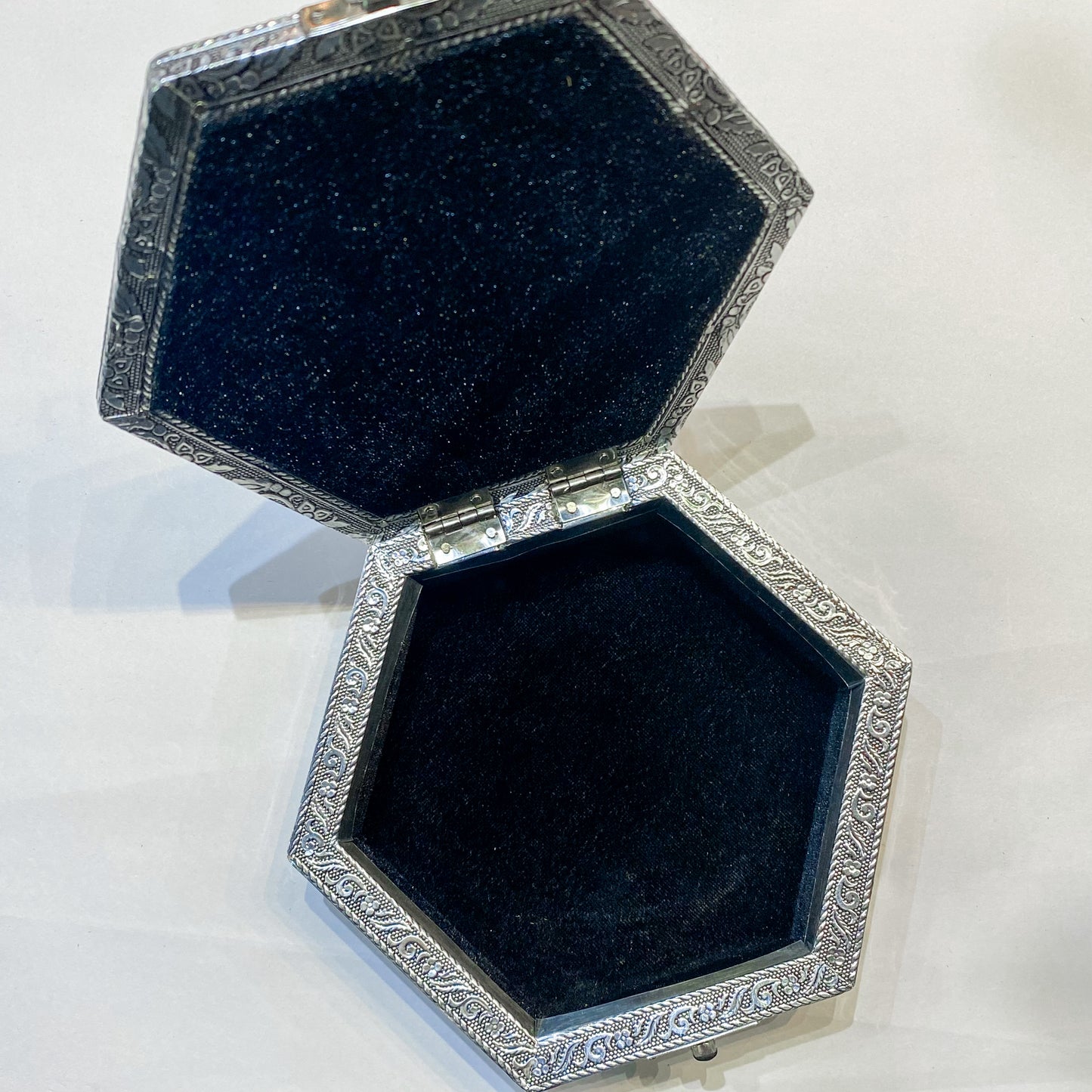 Zodiac Hexagonal Black Fabric Jewellery Box - Rivendell Shop