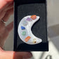 Selenite crescent moon with 7 chakras - Rivendell Shop