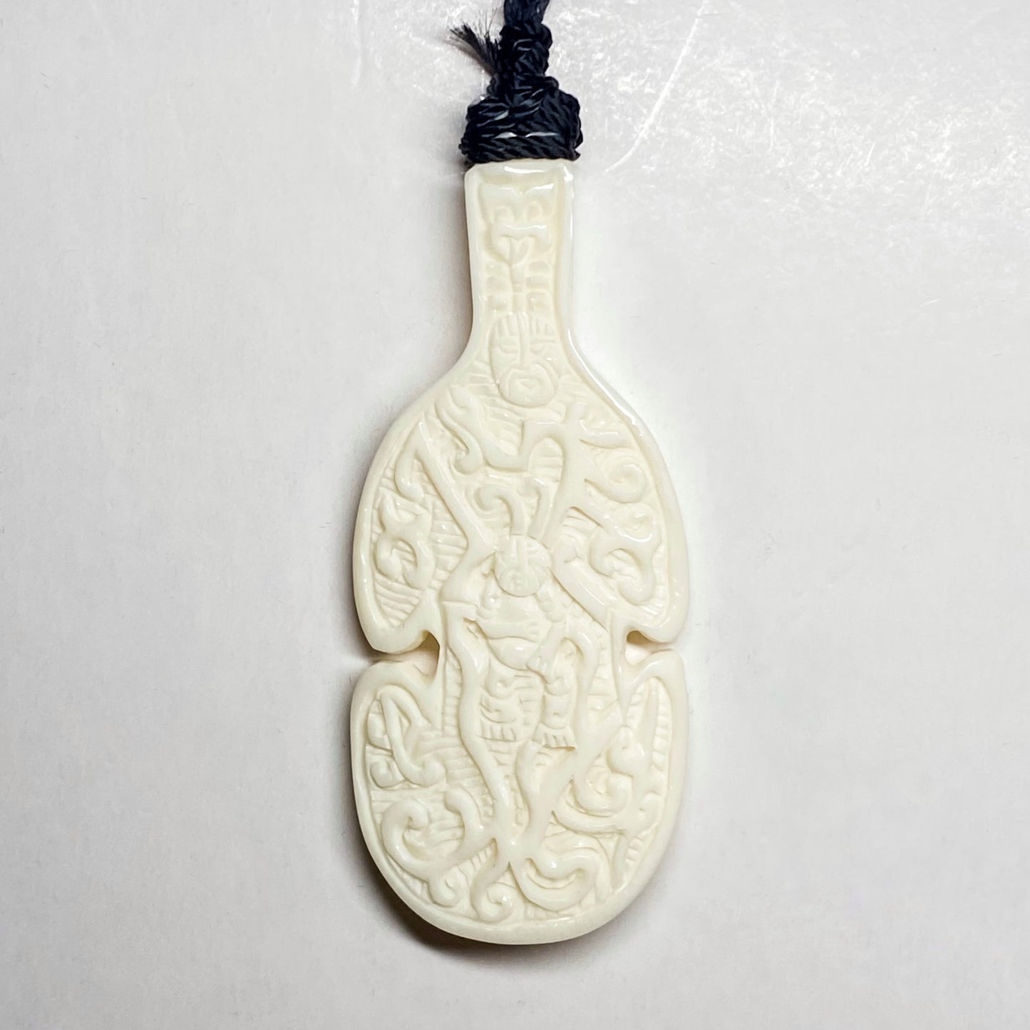 Handcarved Bone Carving Pendant - Patu - Rivendell Shop