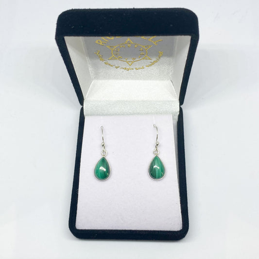 Malachite Drop Earrings - Teardrop - Rivendell Shop