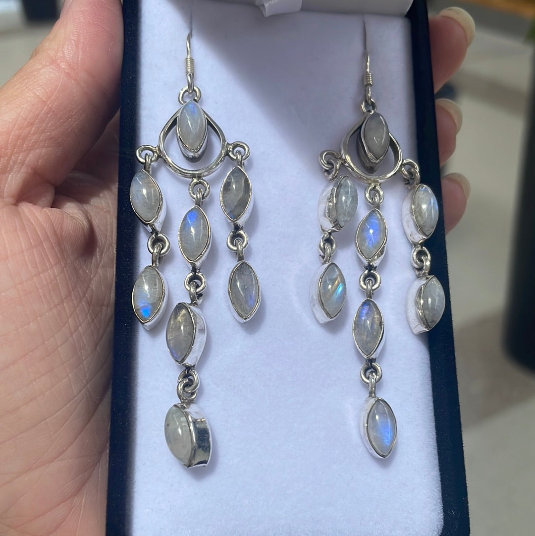 Moonstone sterling silver earrings - Rivendell Shop