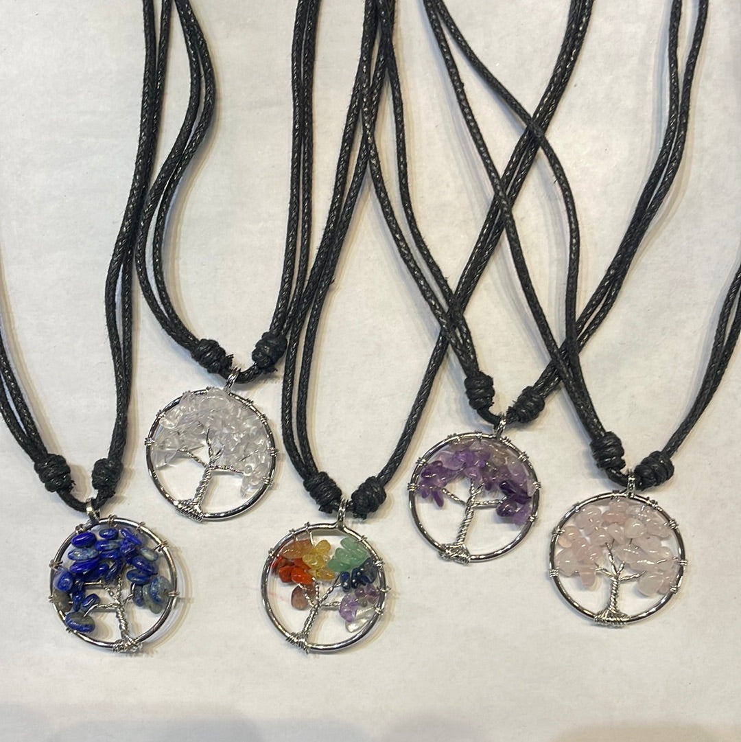 Small crystal tree of life necklaces - Rivendell Shop