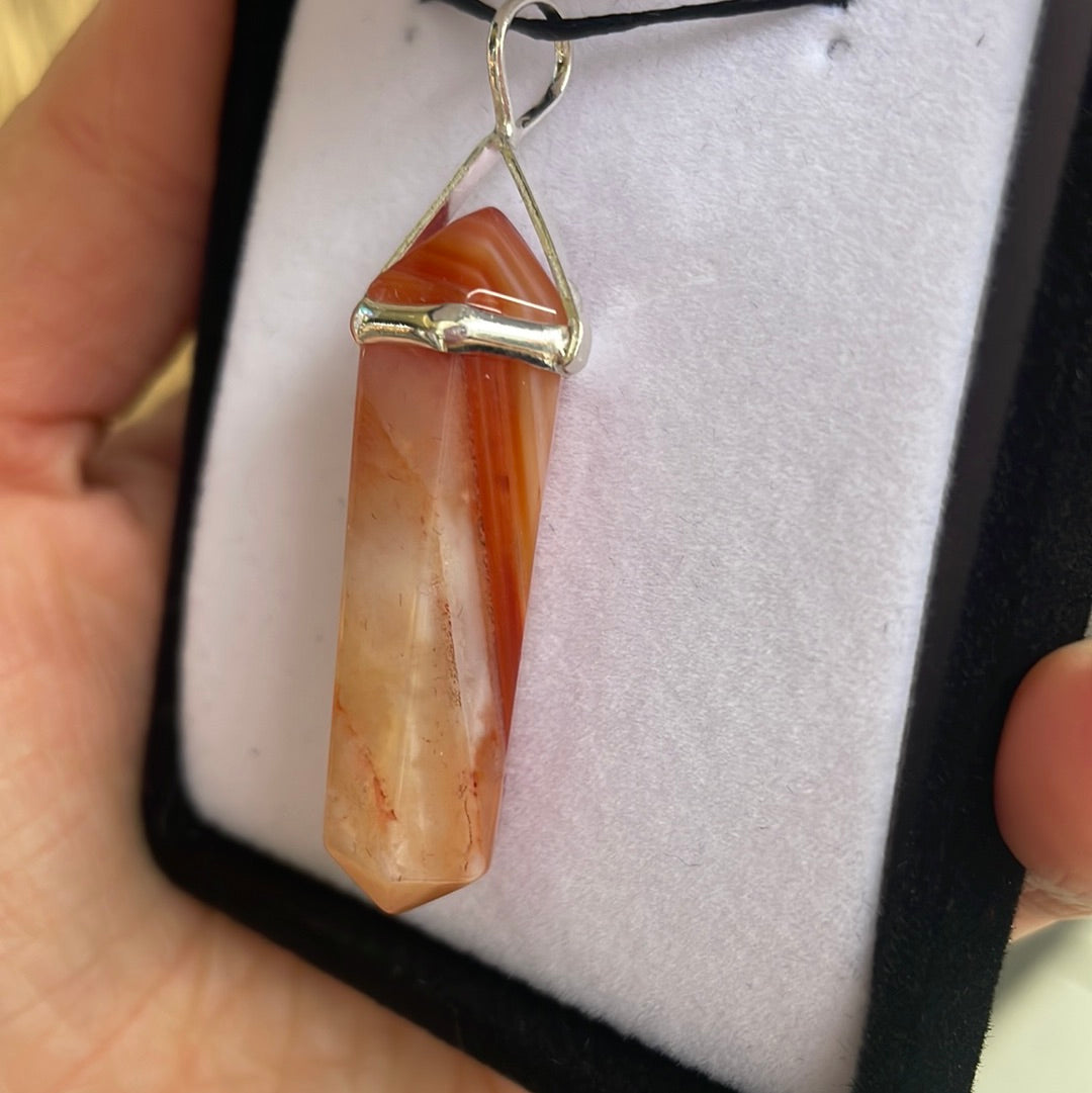 Carnelian silver point pendant - Rivendell Shop