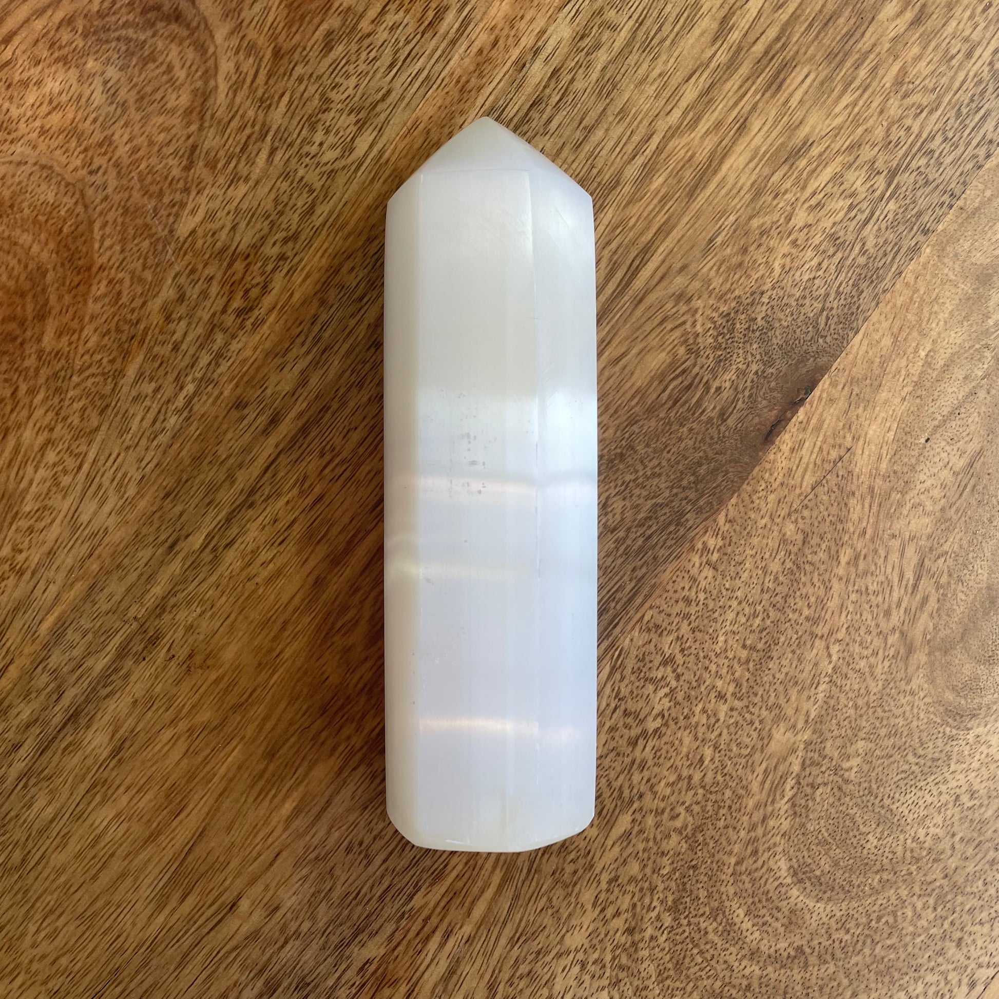 Polished Selenite Crystal Point - 14cm - Rivendell Shop