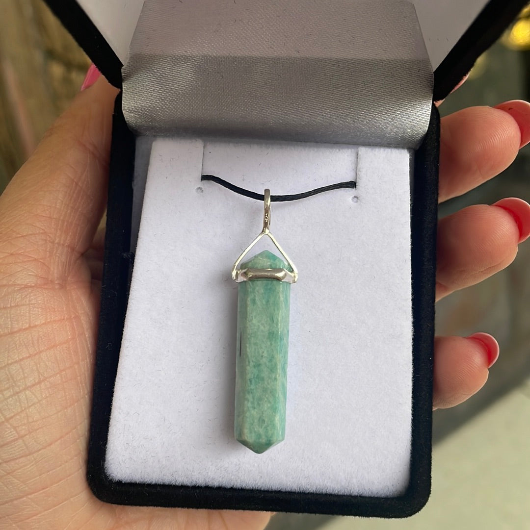 Amazonite silver point pendant - Rivendell Shop