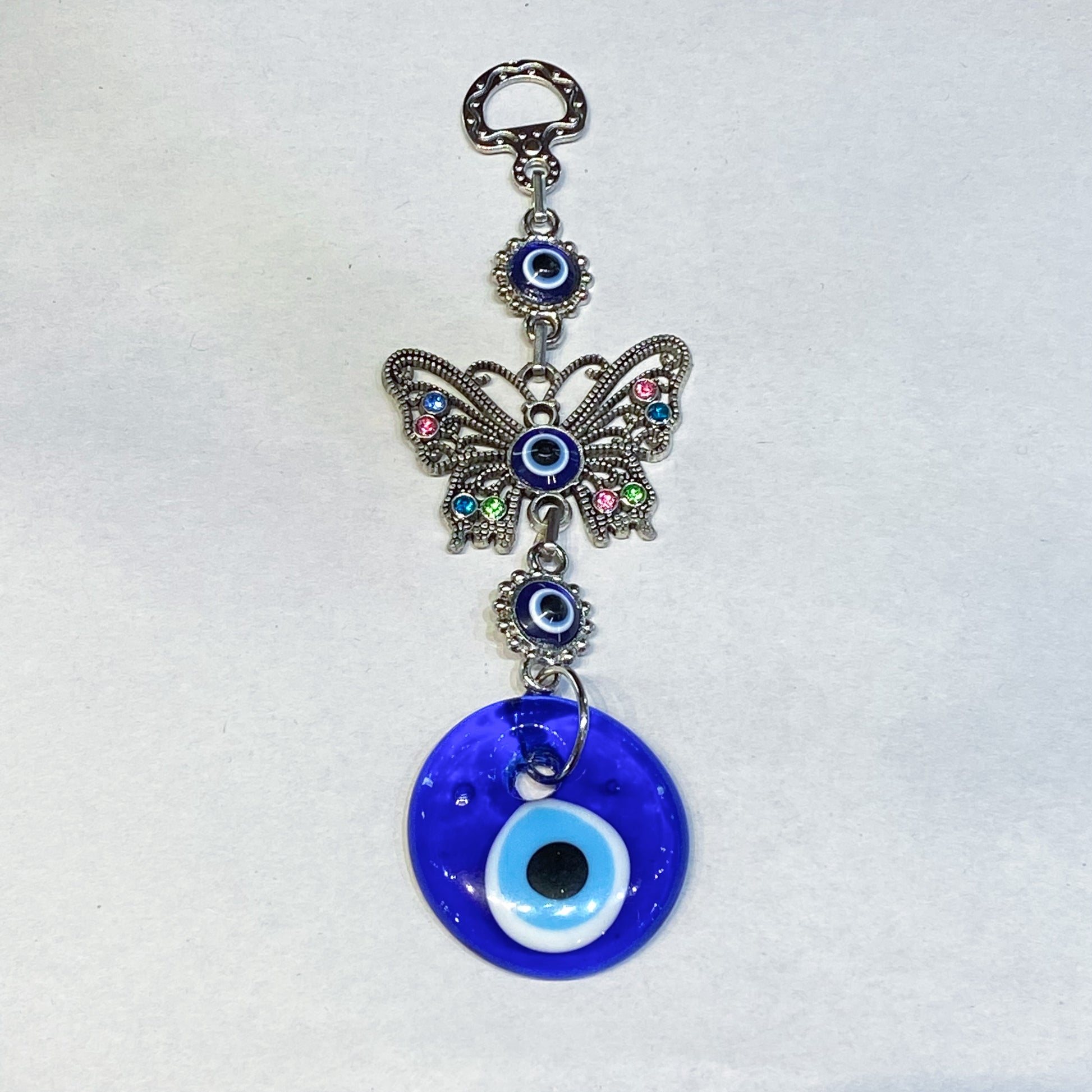 Evil Eye Jewelled Butterfly Hanging Small - Rivendell Shop