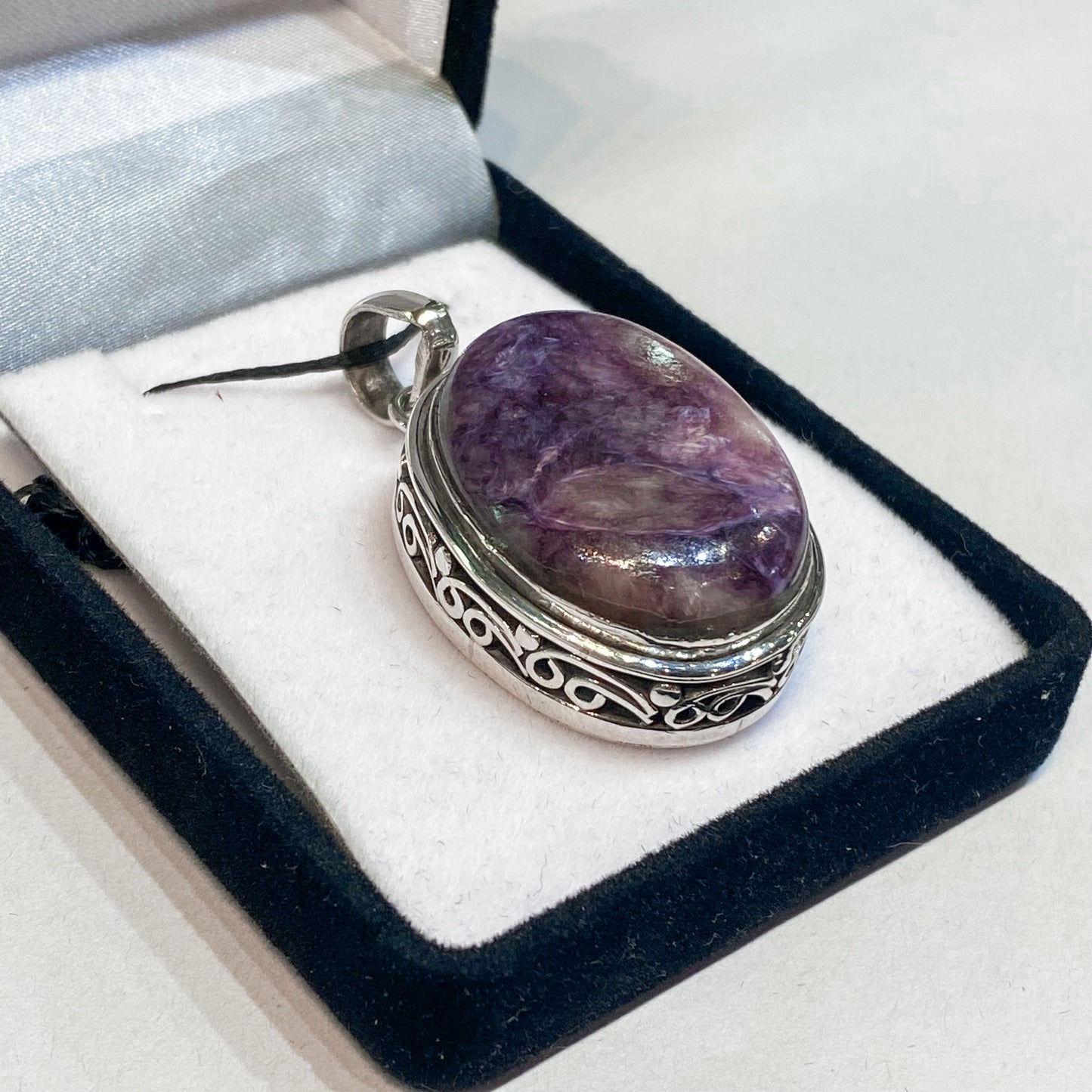 Charoite Sterling Silver Pendant - Rivendell Shop