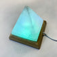 White Himalayan Salt Pyramid Lamp - Colour Changing - Rivendell Shop