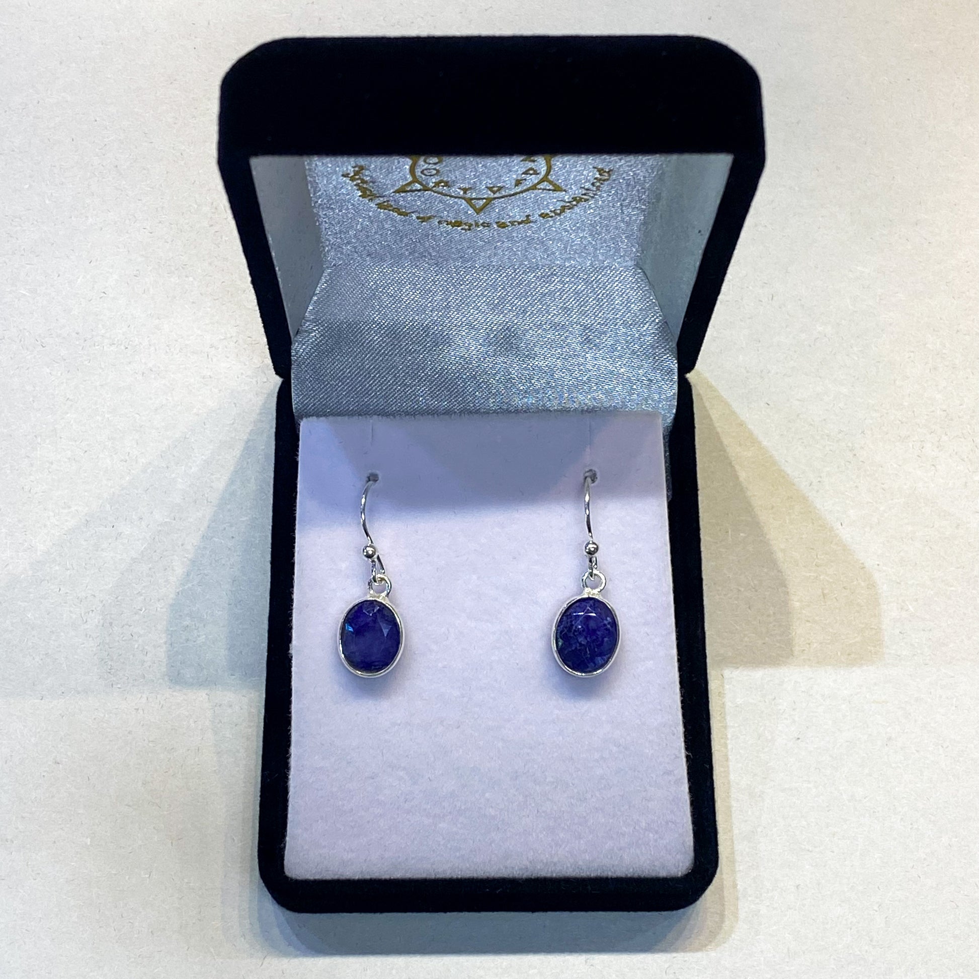 Blue Sapphire Oval Earrings - Rivendell Shop